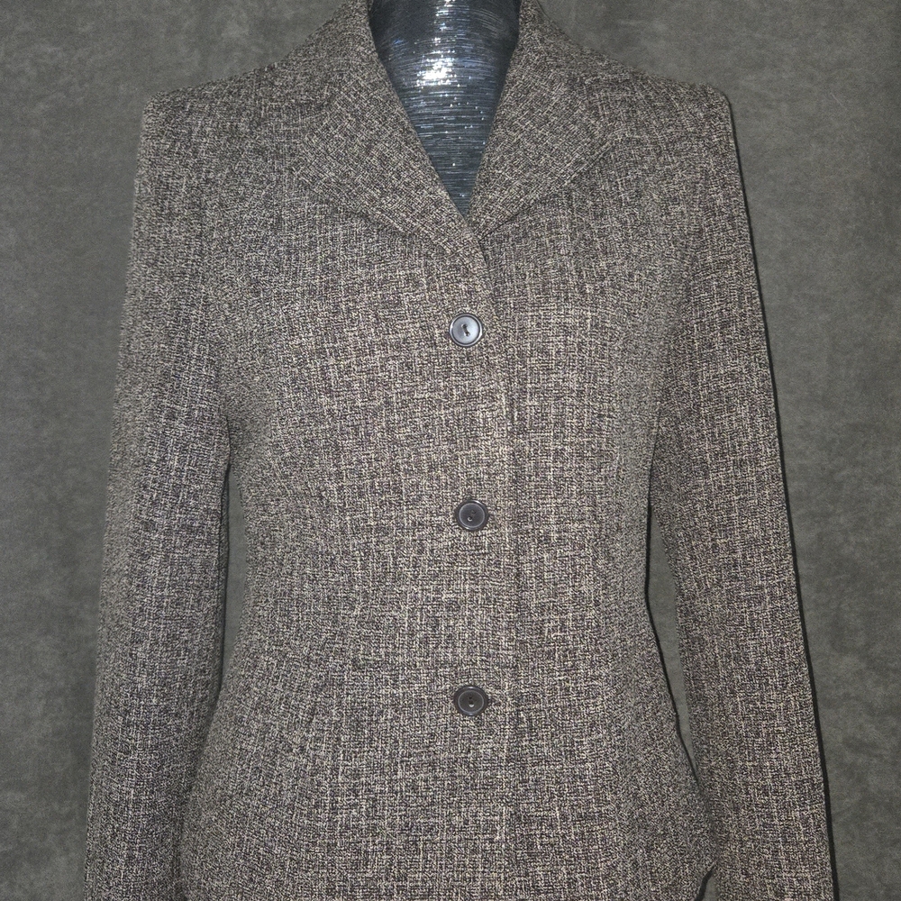 Vanity Fair Elegant Brown Tweed Blazer